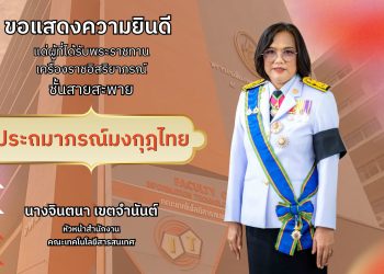 ขอแสดงความยินดีกับ นางจินตนา เขตจำนันต์ หัวหน้าสำนักงานคณบดี